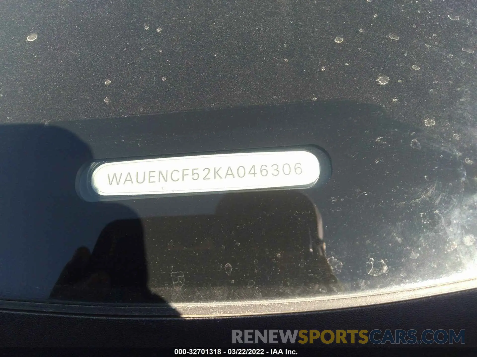 9 fotografías del automóvil dañado WAUENCF52KA046306 AUDI A5 SPORTBACK 2019