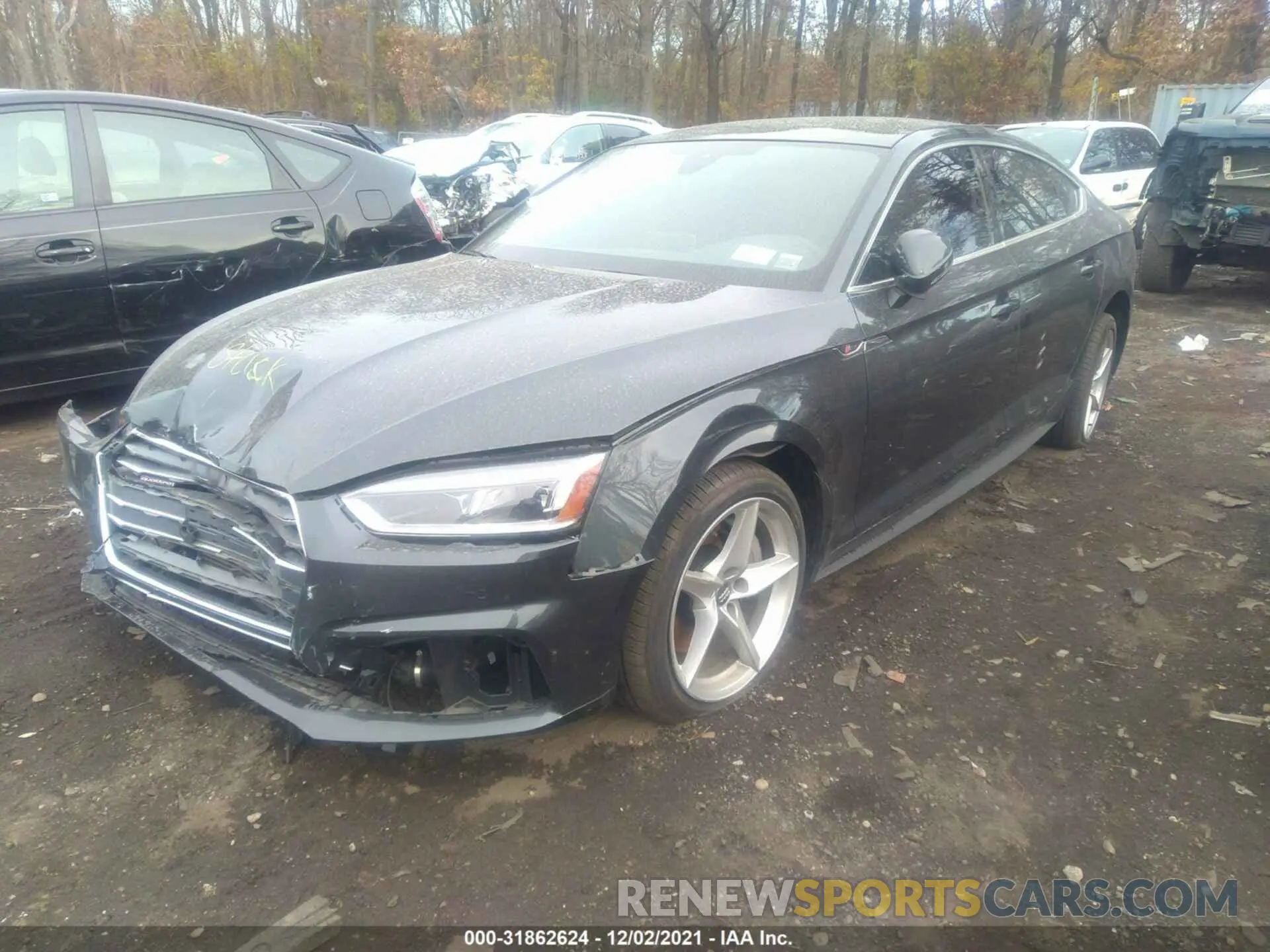 2 fotografías del automóvil dañado WAUENCF55KA093930 AUDI A5 SPORTBACK 2019