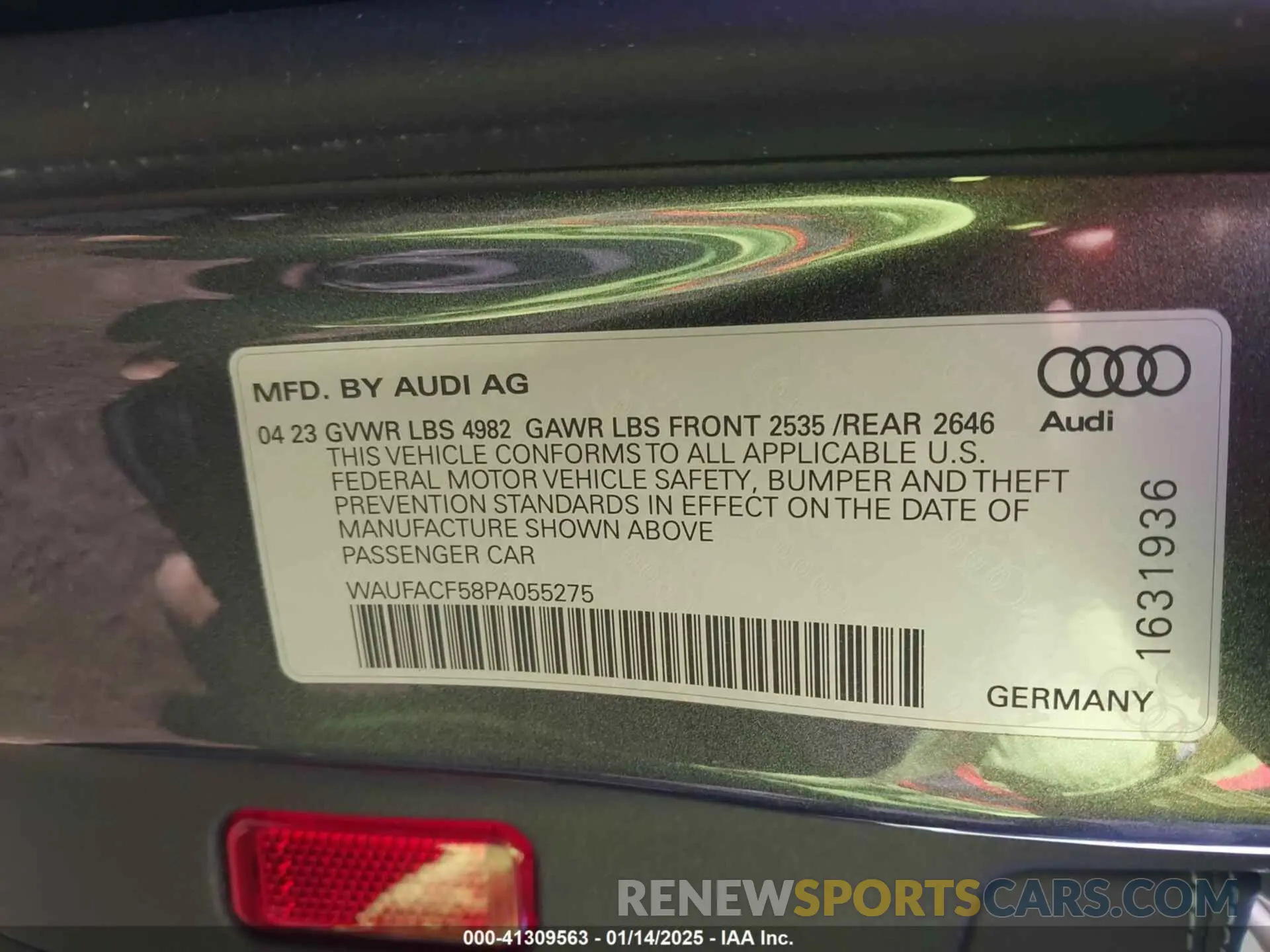 9 fotografías del automóvil dañado WAUFACF58PA055275 AUDI A5 SPORTBACK 2023