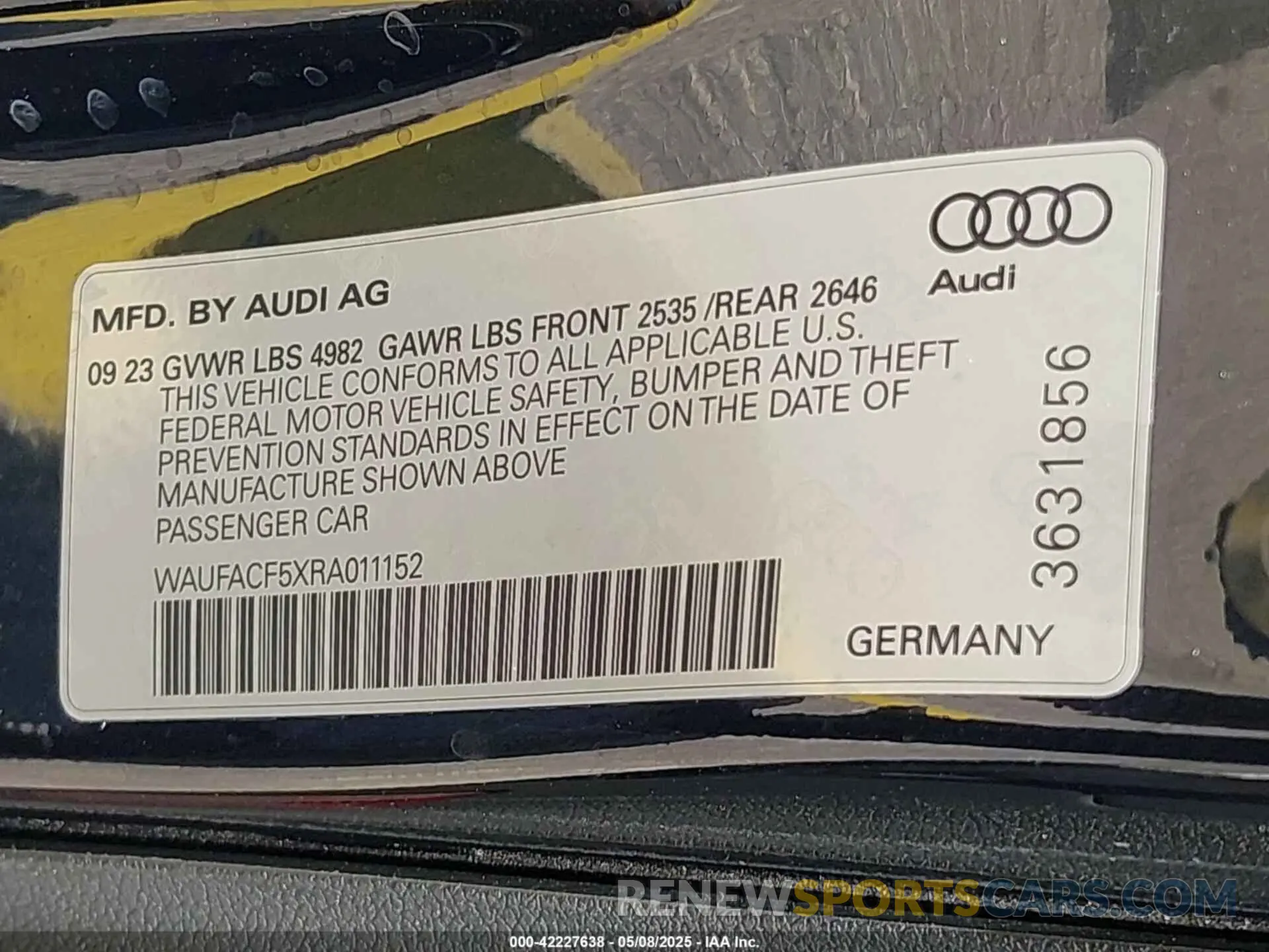 9 fotografías del automóvil dañado WAUFACF5XRA011152 AUDI A5 SPORTBACK 2024