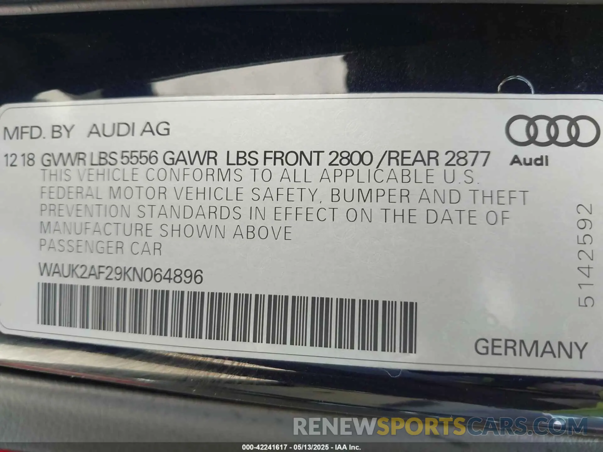 9 fotografías del automóvil dañado WAUK2AF29KN064896 AUDI A6 2019