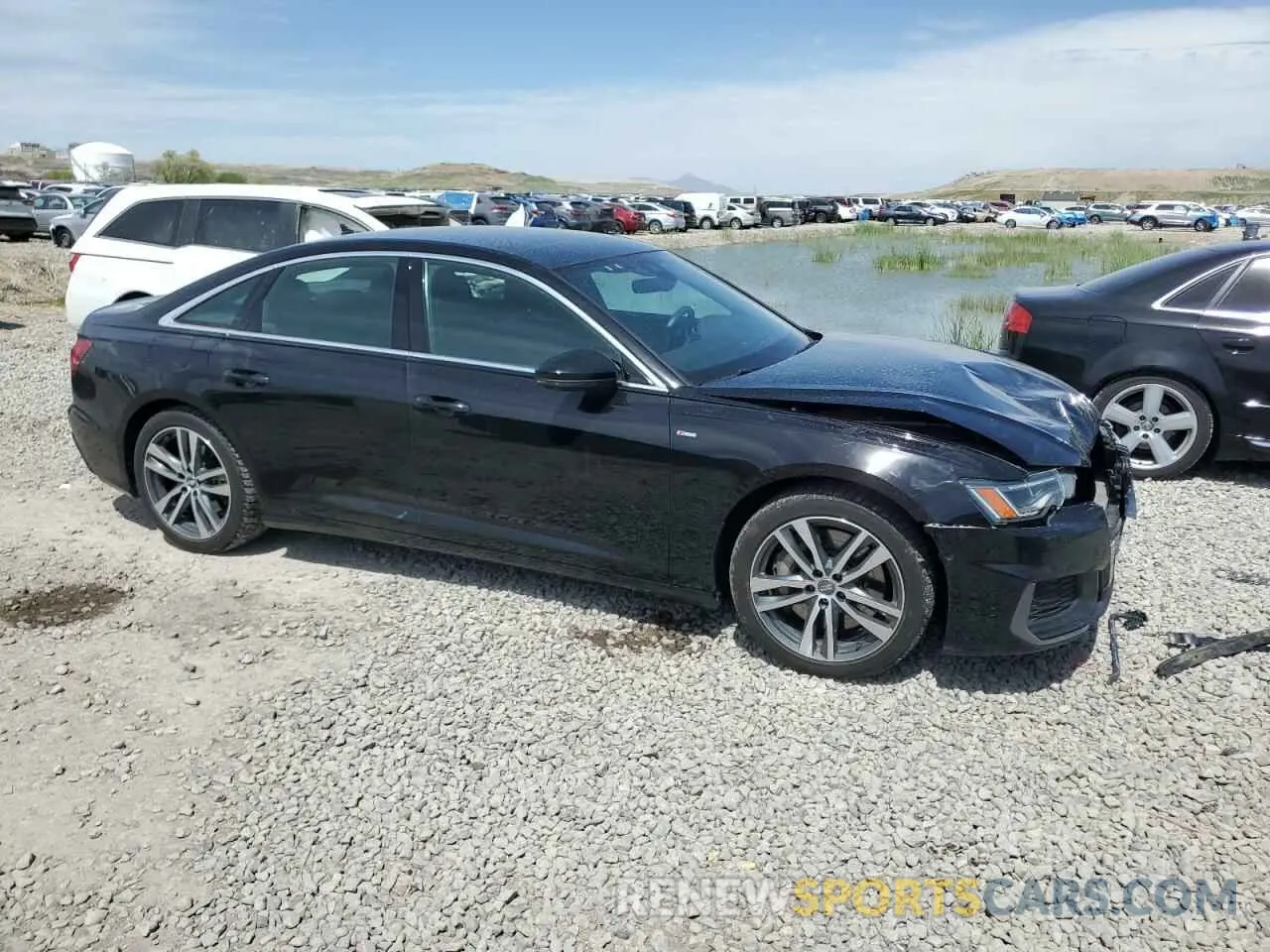 4 fotografías del automóvil dañado WAUL2AF24KN056273 AUDI A6 2019