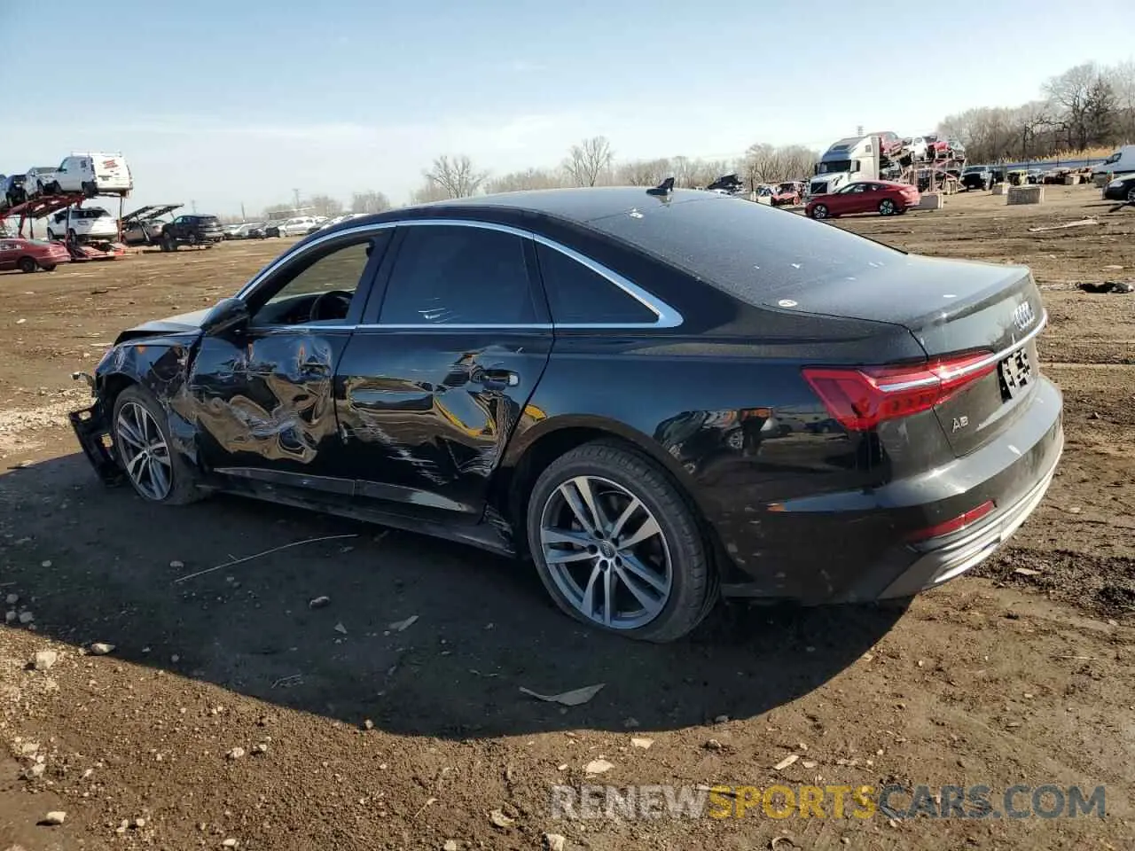 2 fotografías del automóvil dañado WAUL2AF24KN072635 AUDI A6 2019