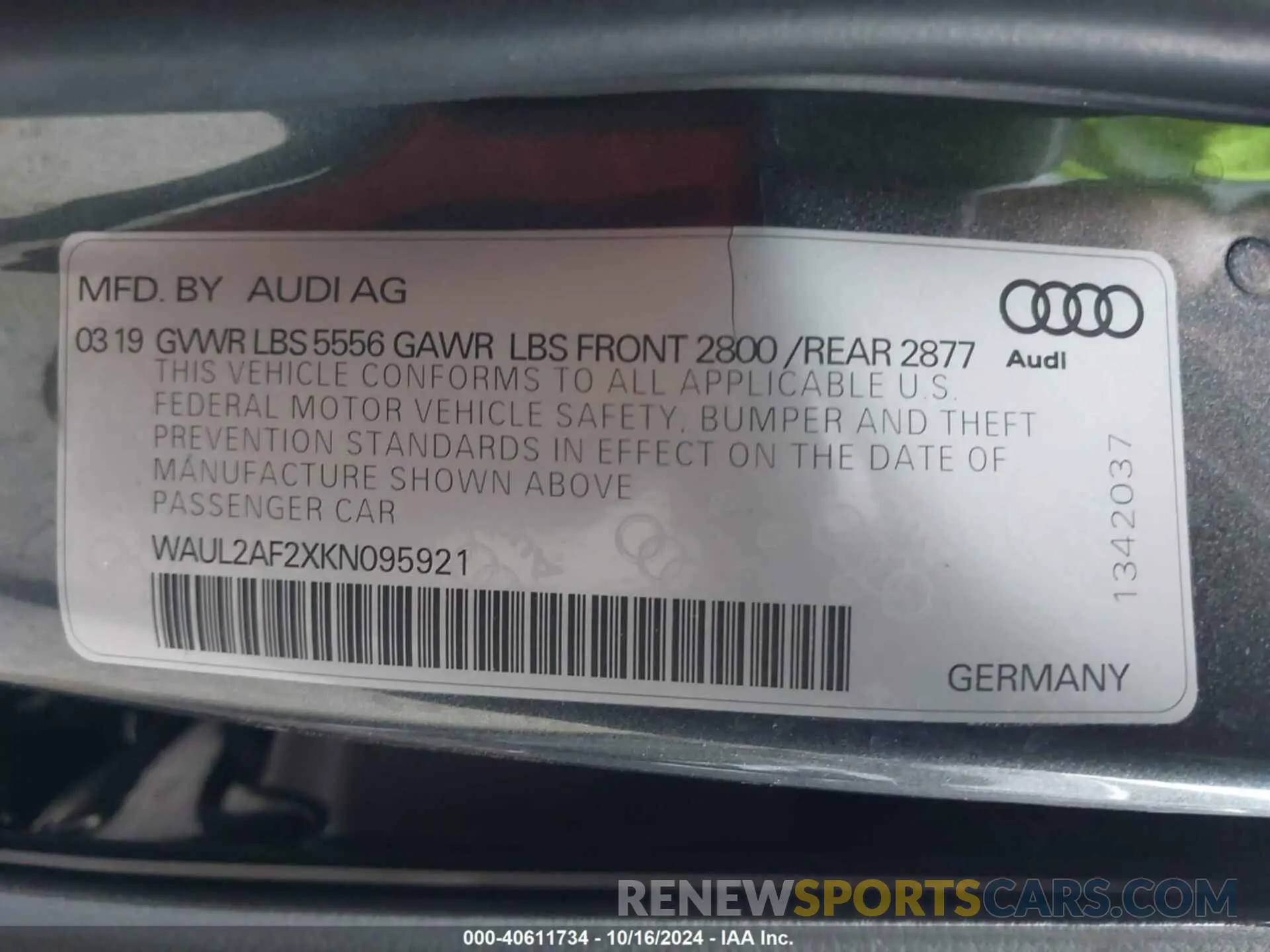 9 fotografías del automóvil dañado WAUL2AF2XKN095921 AUDI A6 2019