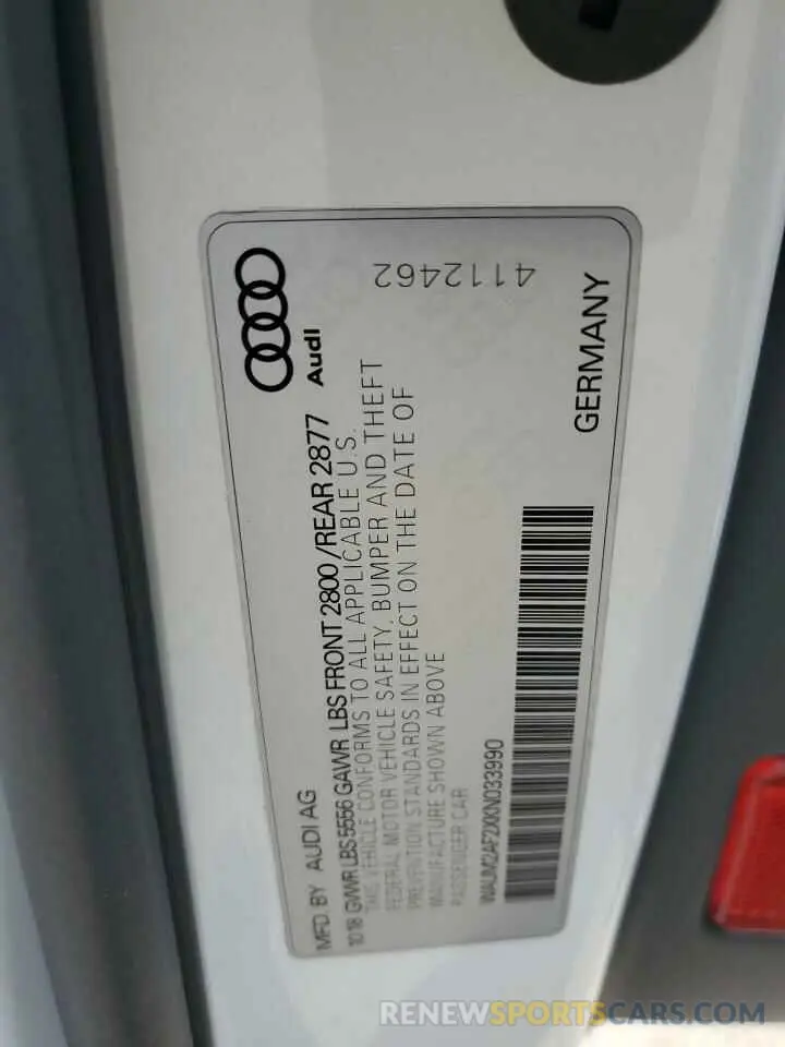 12 fotografías del automóvil dañado WAUM2AF2XKN033990 AUDI A6 2019