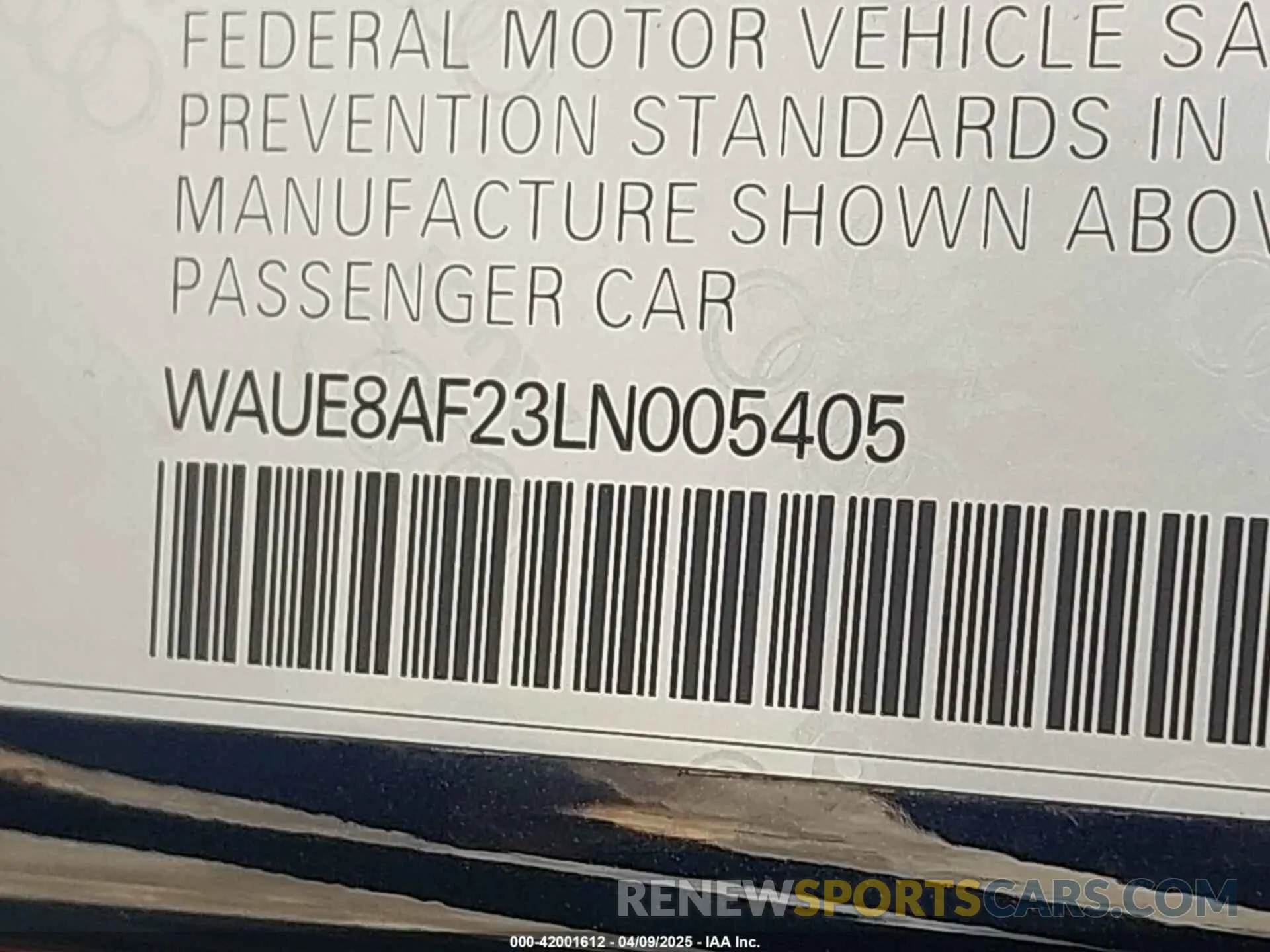 9 fotografías del automóvil dañado WAUE8AF23LN005405 AUDI A6 2020