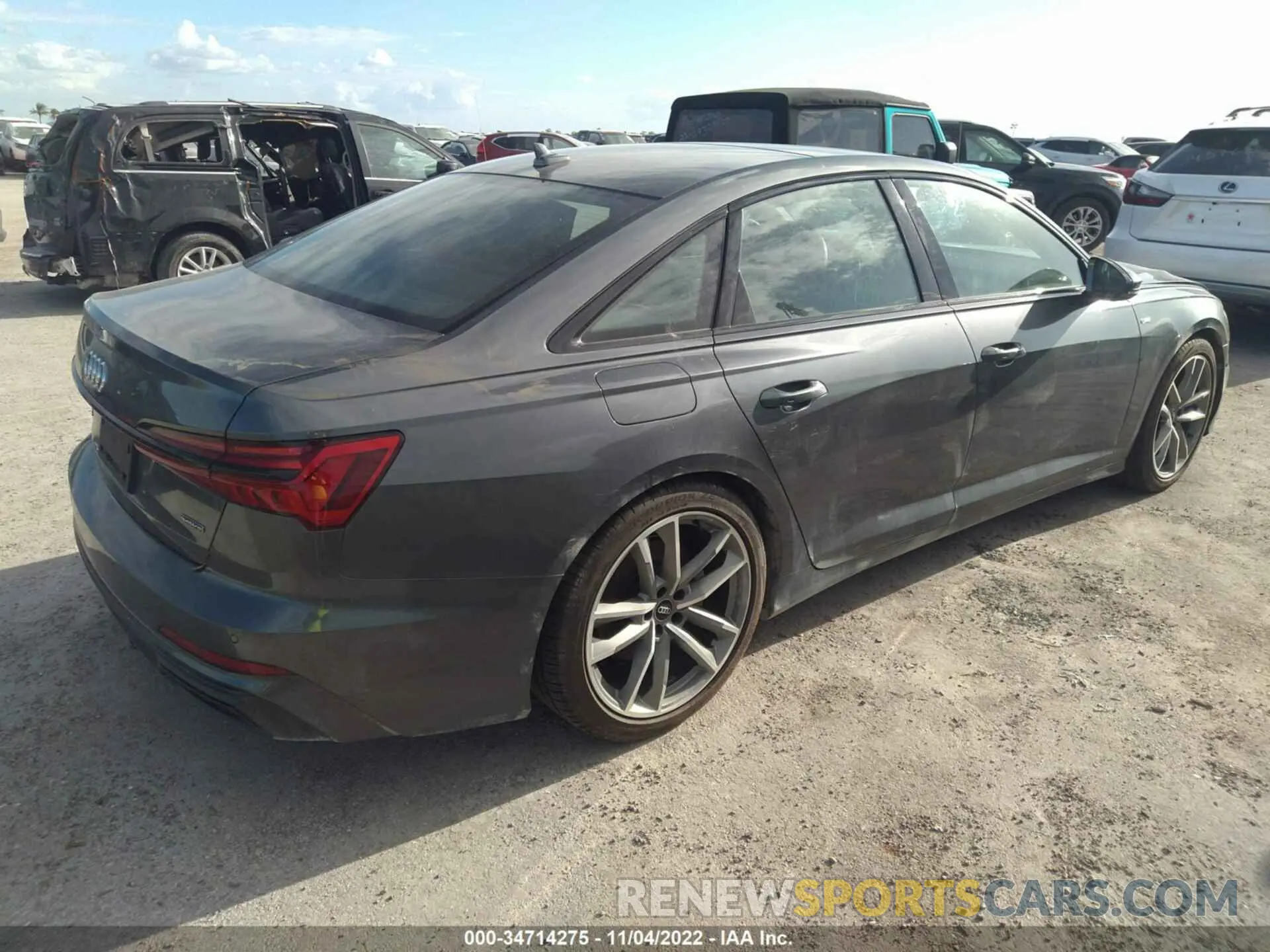 4 fotografías del automóvil dañado WAUL2AF23LN078119 AUDI A6 2020