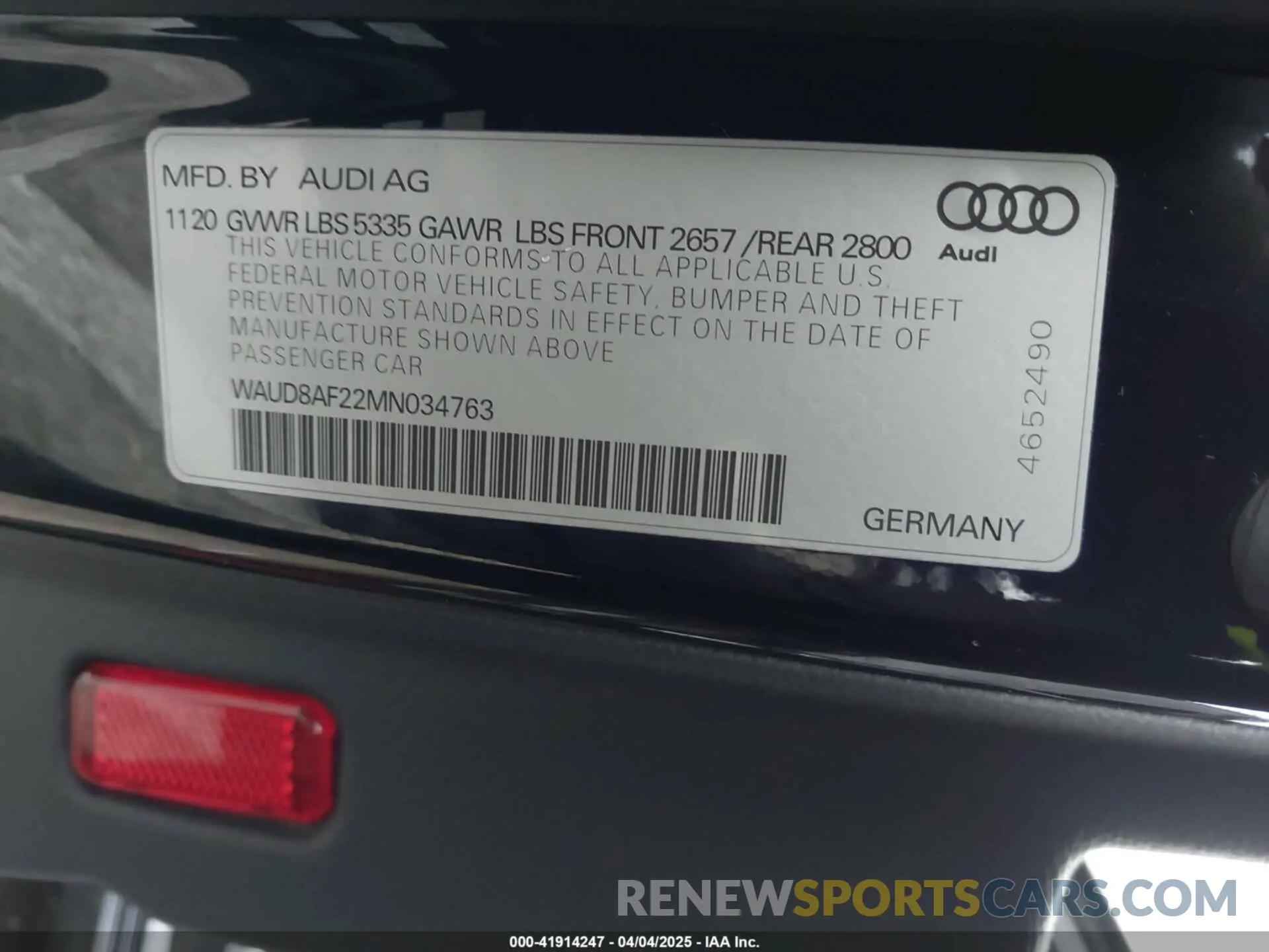 9 fotografías del automóvil dañado WAUD8AF22MN034763 AUDI A6 2021