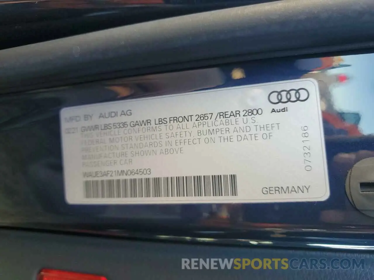 12 fotografías del automóvil dañado WAUE3AF21MN064503 AUDI A6 2021