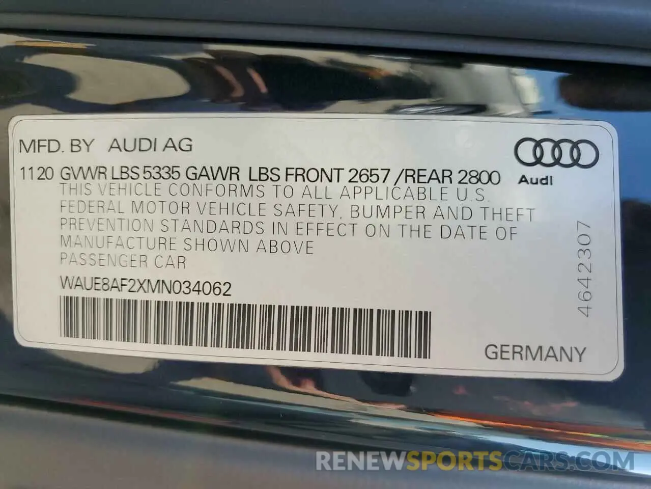 13 fotografías del automóvil dañado WAUE8AF2XMN034062 AUDI A6 2021