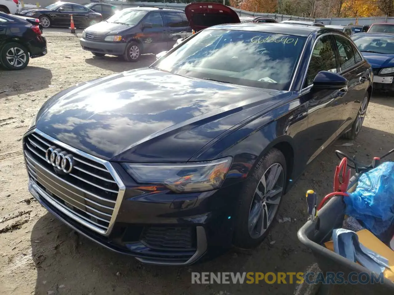 2 fotografías del automóvil dañado WAUK2AF22MN048378 AUDI A6 2021