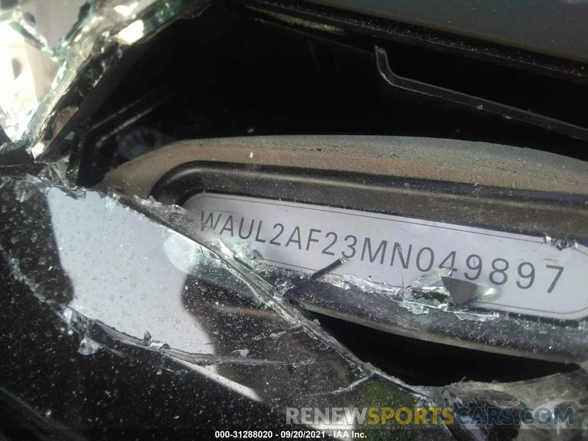 9 fotografías del automóvil dañado WAUL2AF23MN049897 AUDI A6 2021