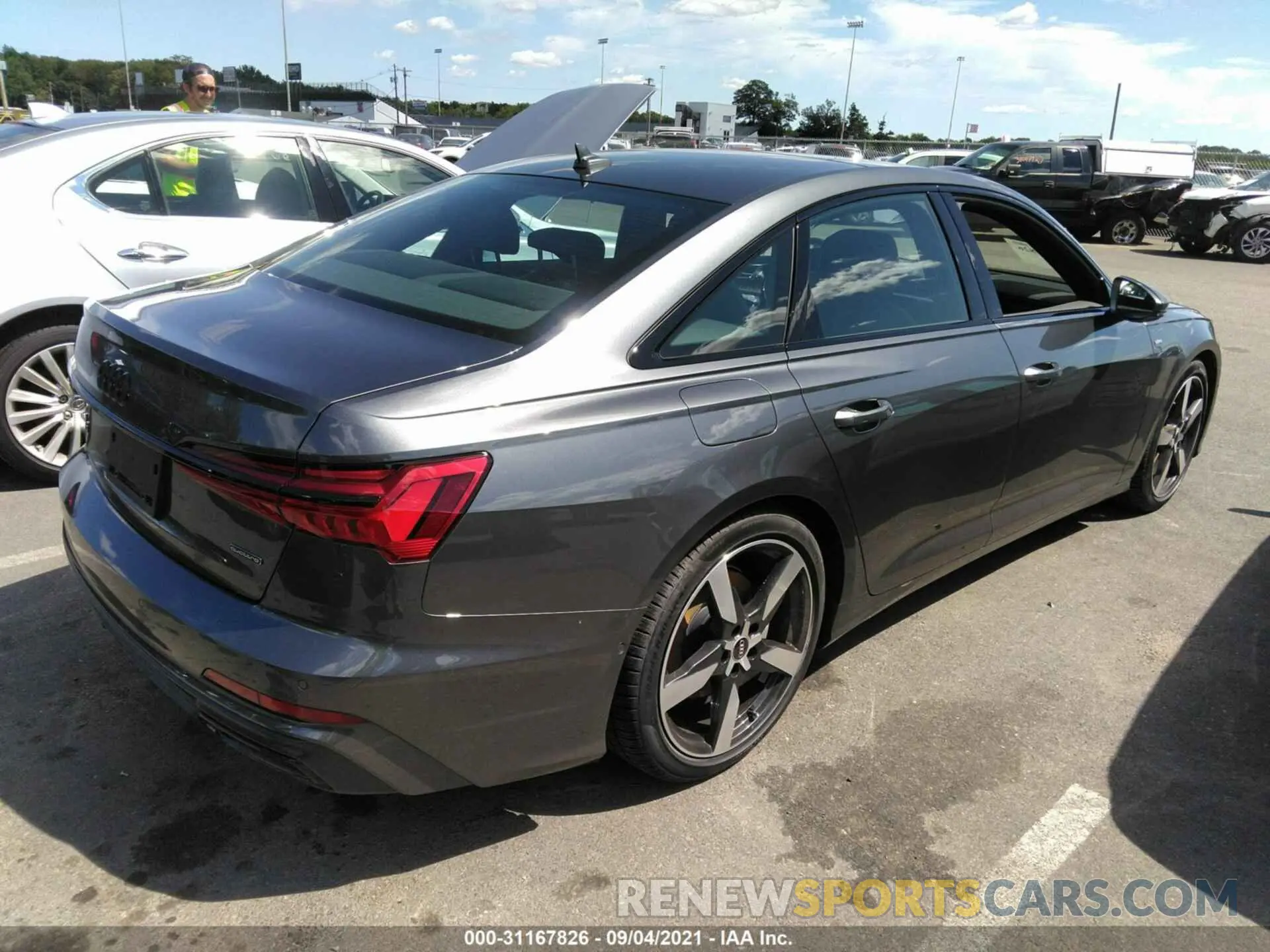 4 fotografías del automóvil dañado WAUL2AF28MN045957 AUDI A6 2021