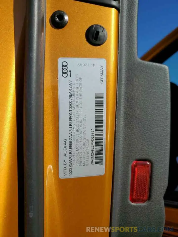 13 fotografías del automóvil dañado WAUM2AF22MN029824 AUDI A6 2021