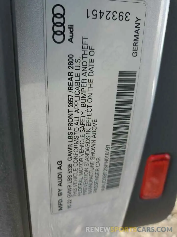 13 fotografías del automóvil dañado WAUD3BF23PN018161 AUDI A6 2023