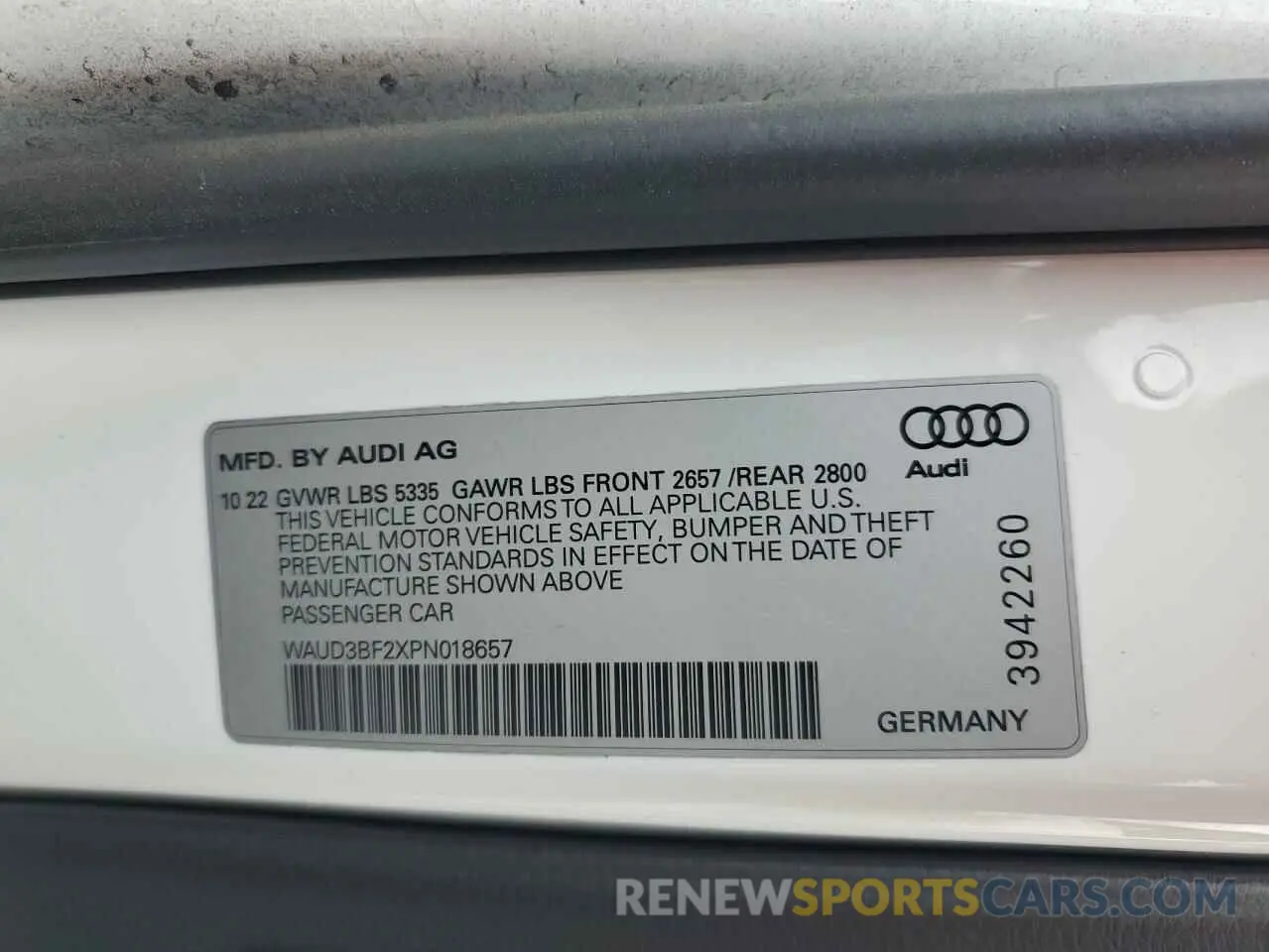 12 fotografías del automóvil dañado WAUD3BF2XPN018657 AUDI A6 2023
