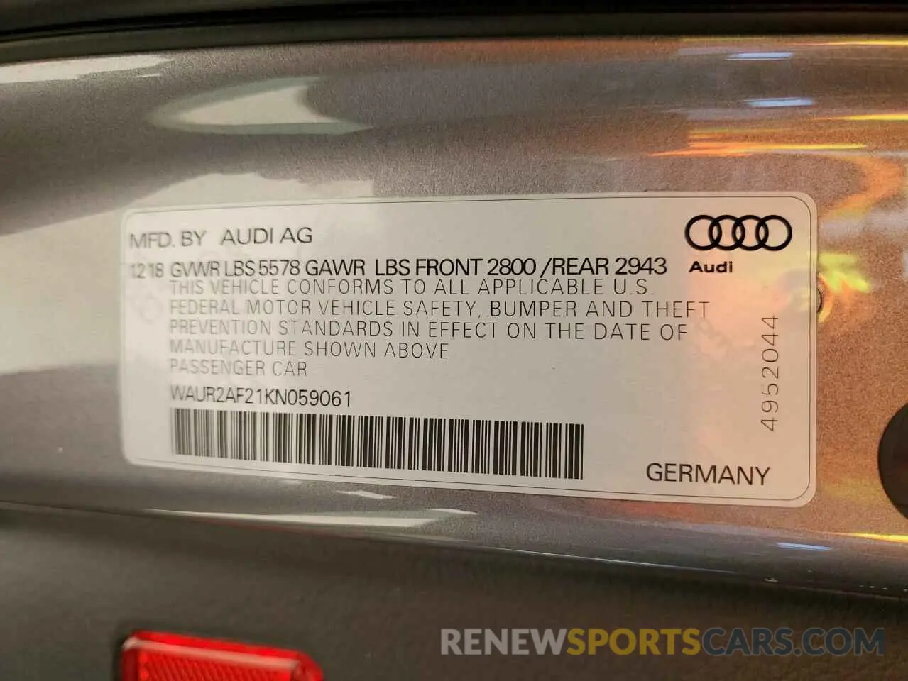 12 fotografías del automóvil dañado WAUR2AF21KN059061 AUDI A7 2019
