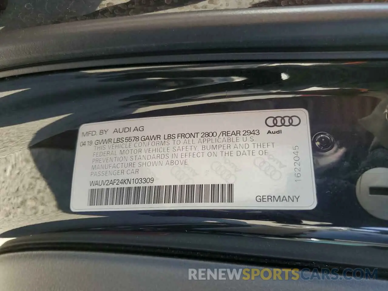 12 fotografías del automóvil dañado WAUV2AF24KN103309 AUDI A7 2019