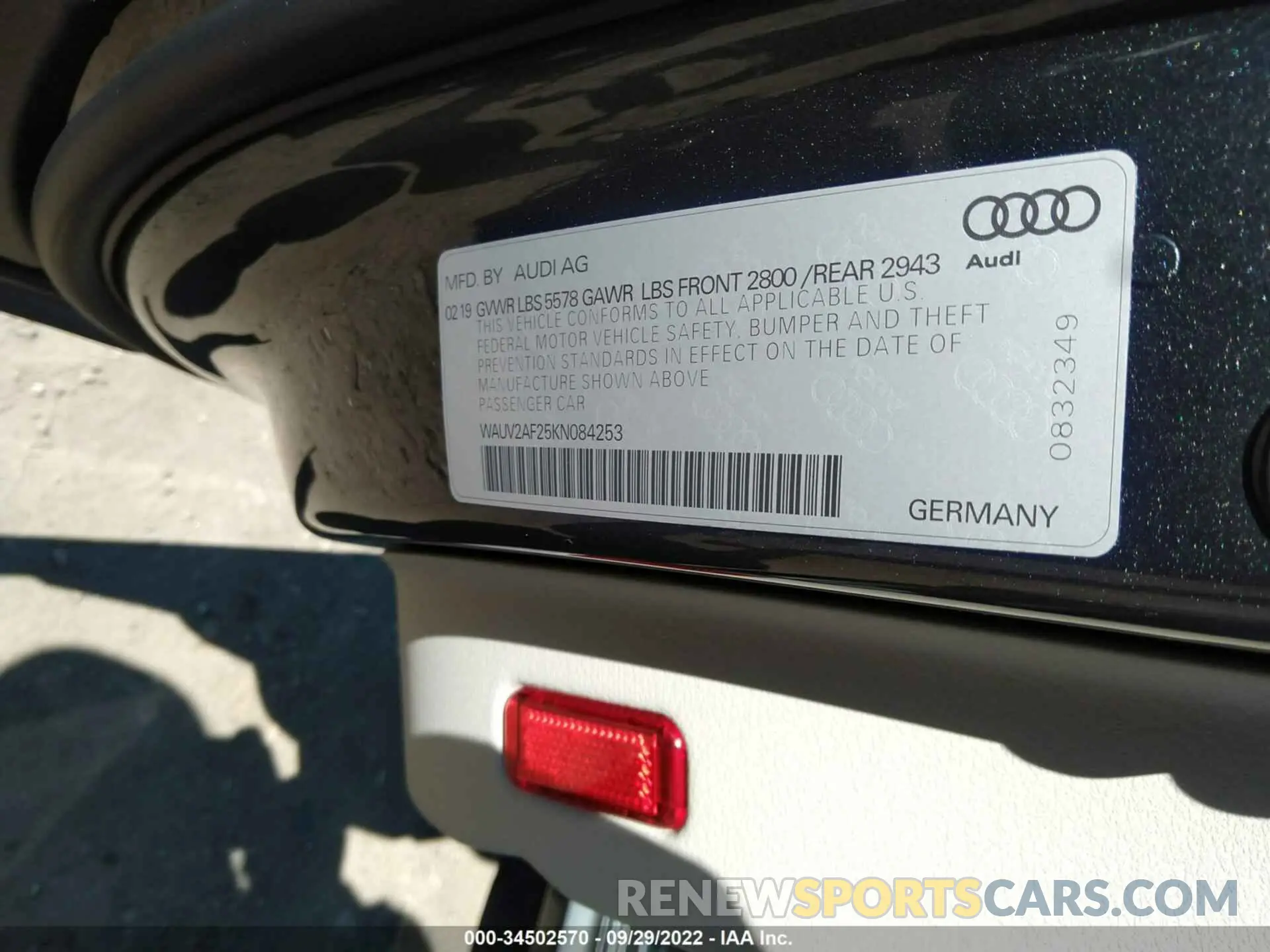 9 fotografías del automóvil dañado WAUV2AF25KN084253 AUDI A7 2019