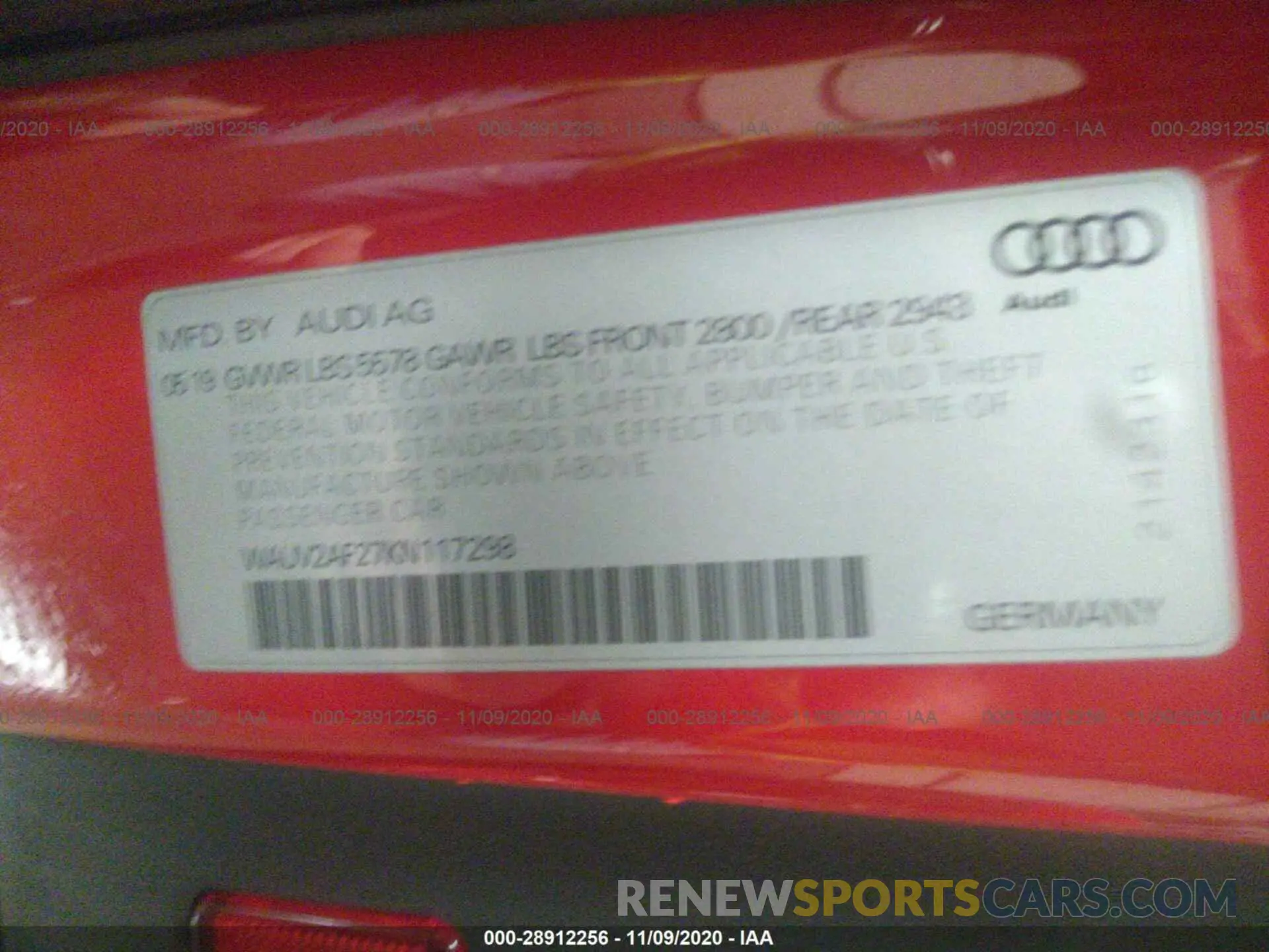 9 fotografías del automóvil dañado WAUV2AF27KN117298 AUDI A7 2019