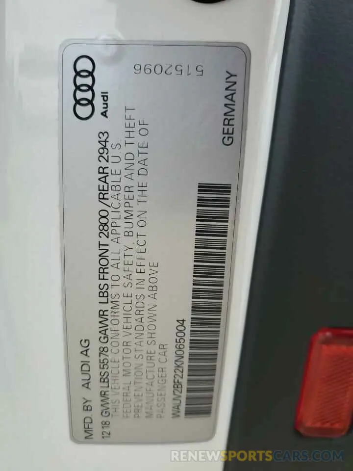 13 fotografías del automóvil dañado WAUV2BF22KN065004 AUDI A7 2019
