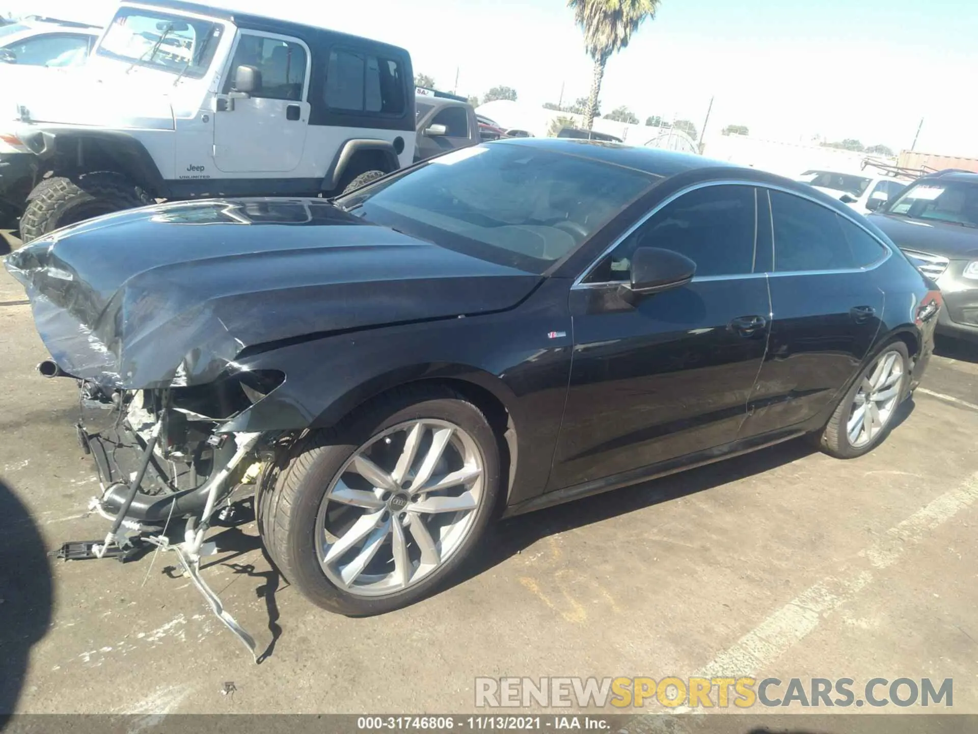 2 fotografías del automóvil dañado WAUU2AF20MN051059 AUDI A7 2021