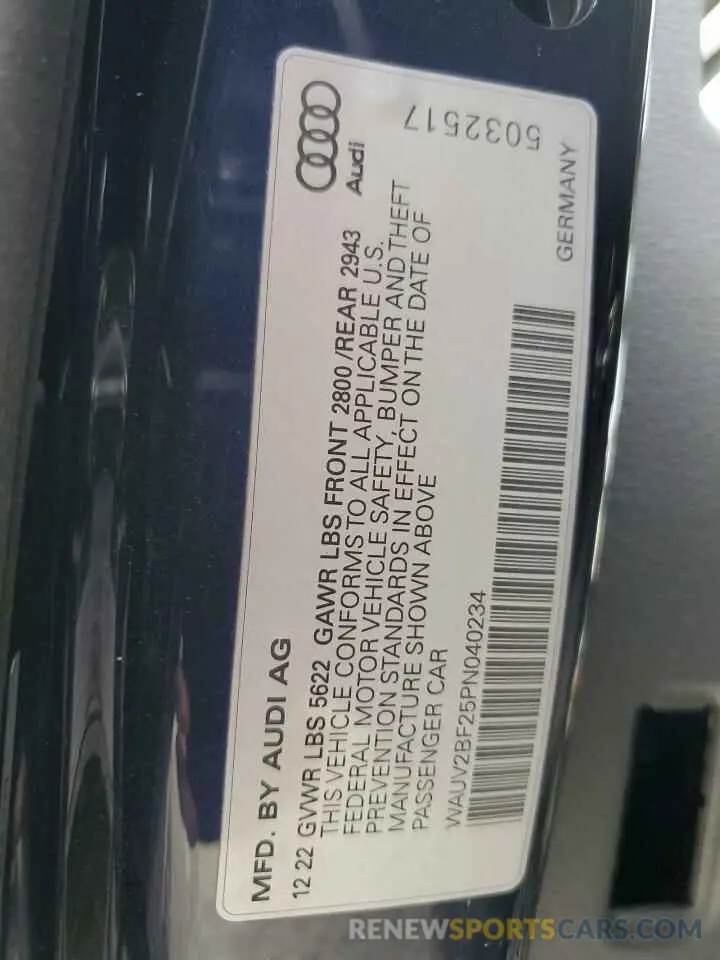 12 fotografías del automóvil dañado WAUV2BF25PN040234 AUDI A7 2023