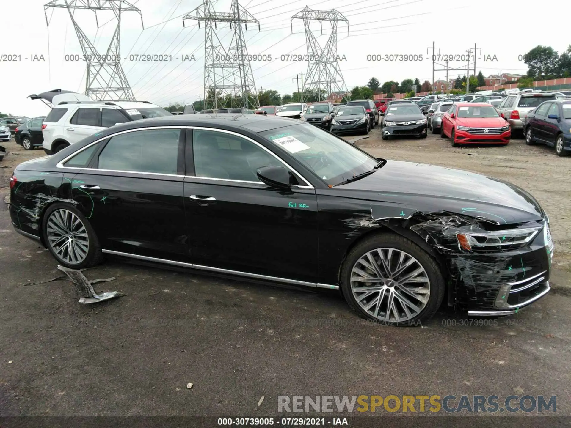 6 fotografías del automóvil dañado WAU8DAF86KN013199 AUDI A8 2019
