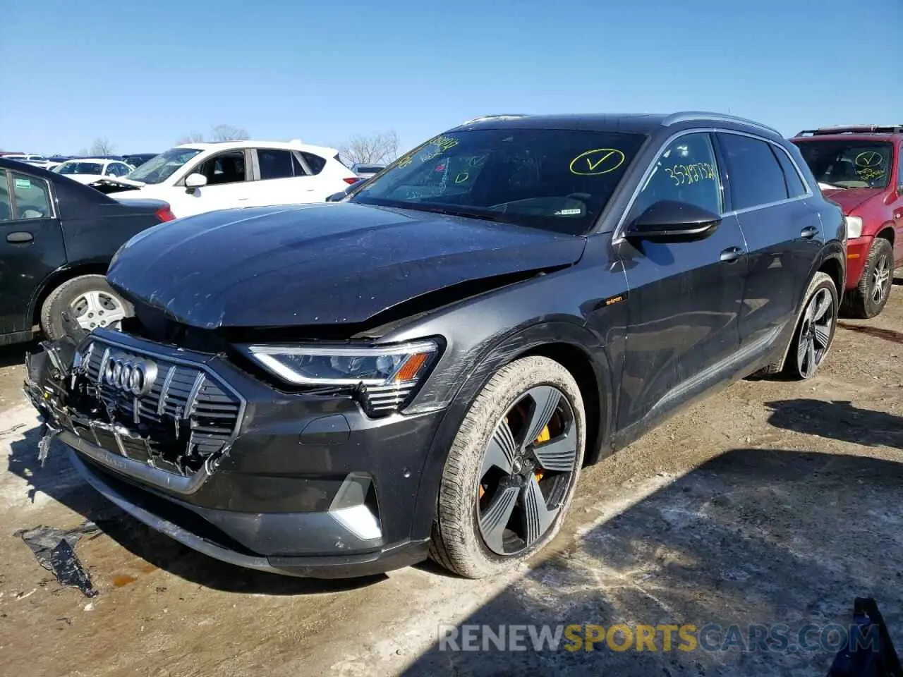 2 fotografías del automóvil dañado WA1VAAGE9KB006052 AUDI E-TRON 2019