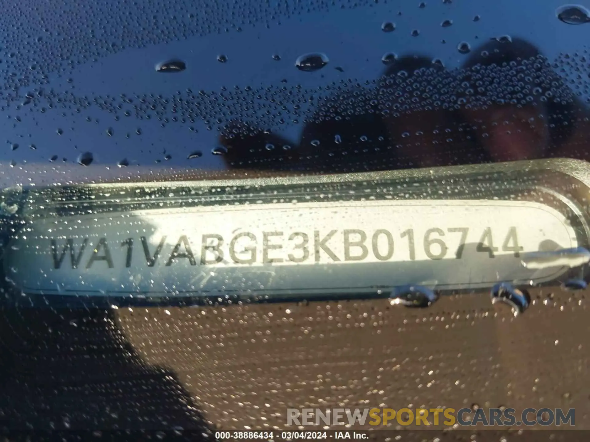 7 fotografías del automóvil dañado WA1VABGE3KB016744 AUDI E-TRON 2019