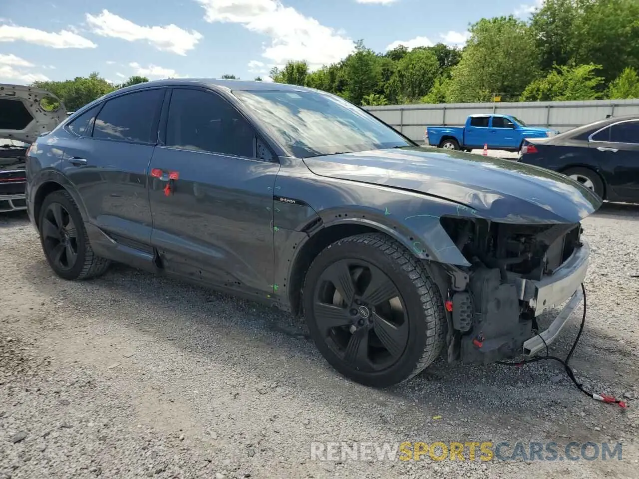 4 fotografías del automóvil dañado WA12AAGE1MB039861 AUDI E-TRON 2021