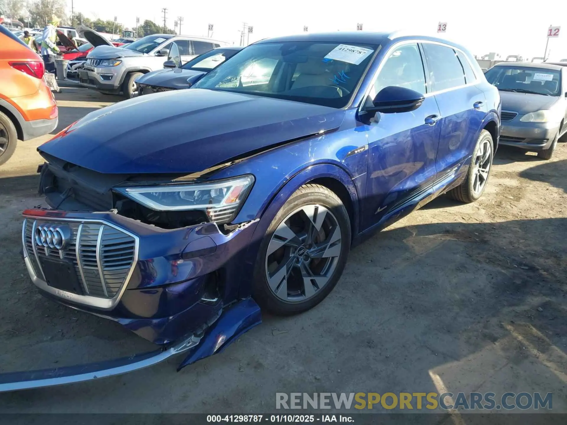 2 fotografías del automóvil dañado WA1AAAGE4MB014383 AUDI E-TRON 2021