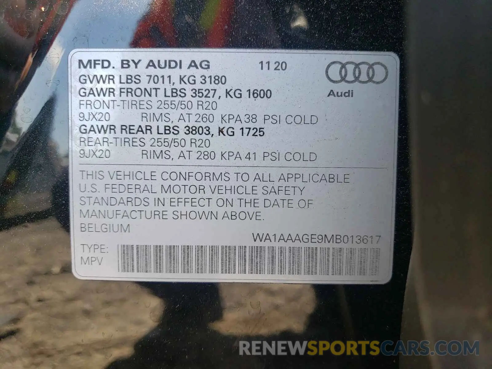 10 fotografías del automóvil dañado WA1AAAGE9MB013617 AUDI E-TRON 2021