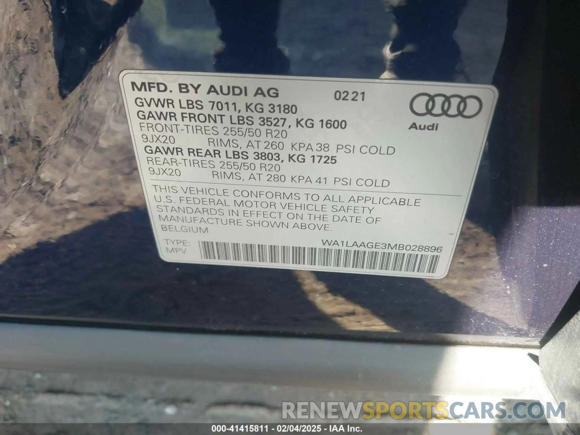 9 fotografías del automóvil dañado WA1LAAGE3MB028896 AUDI E-TRON 2021