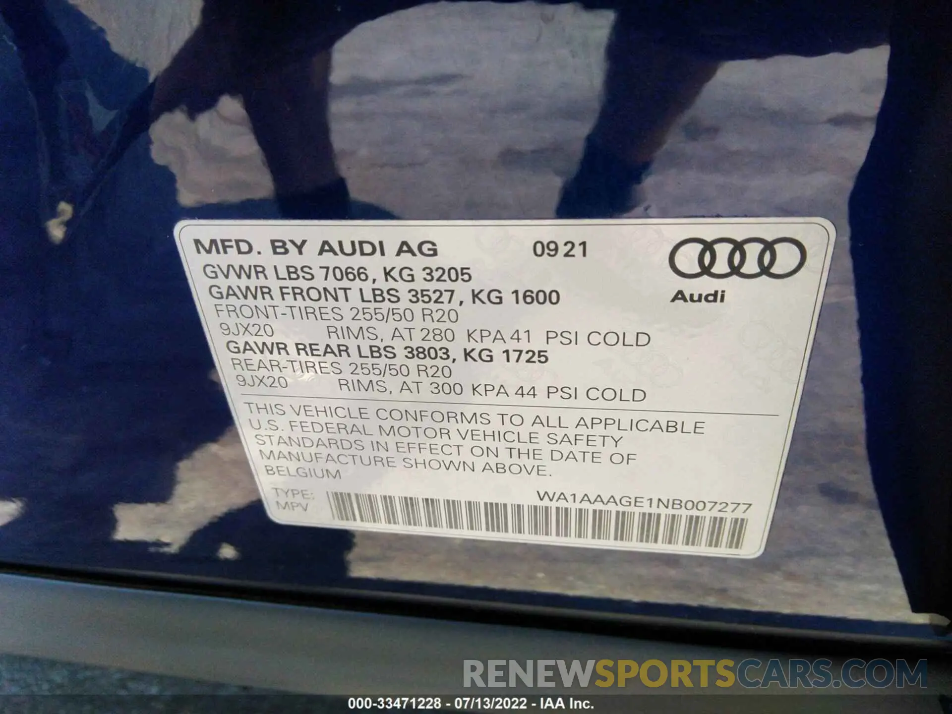 9 fotografías del automóvil dañado WA1AAAGE1NB007277 AUDI E-TRON 2022