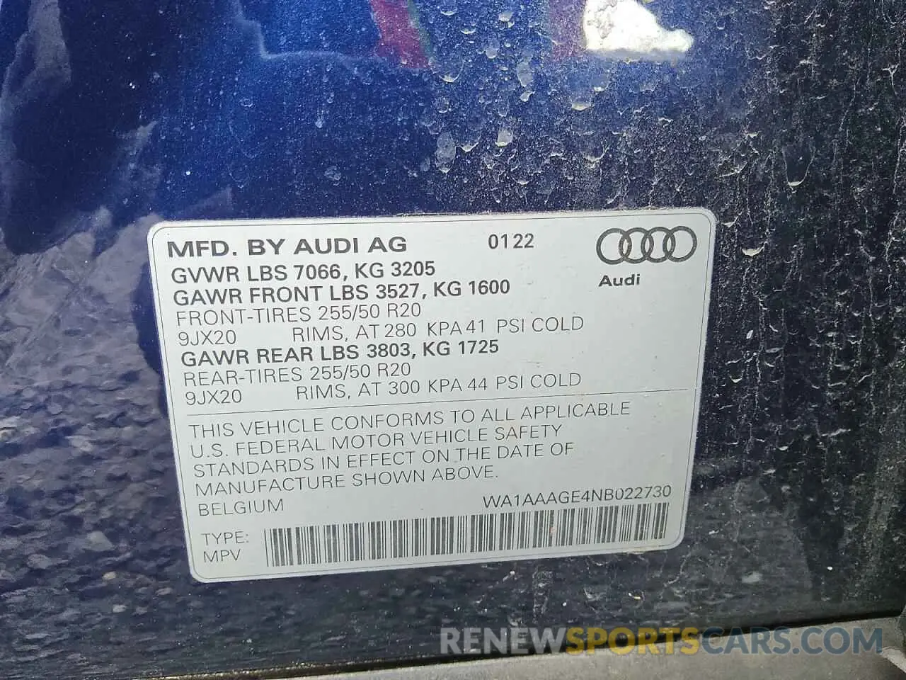 13 fotografías del automóvil dañado WA1AAAGE4NB022730 AUDI E-TRON 2022
