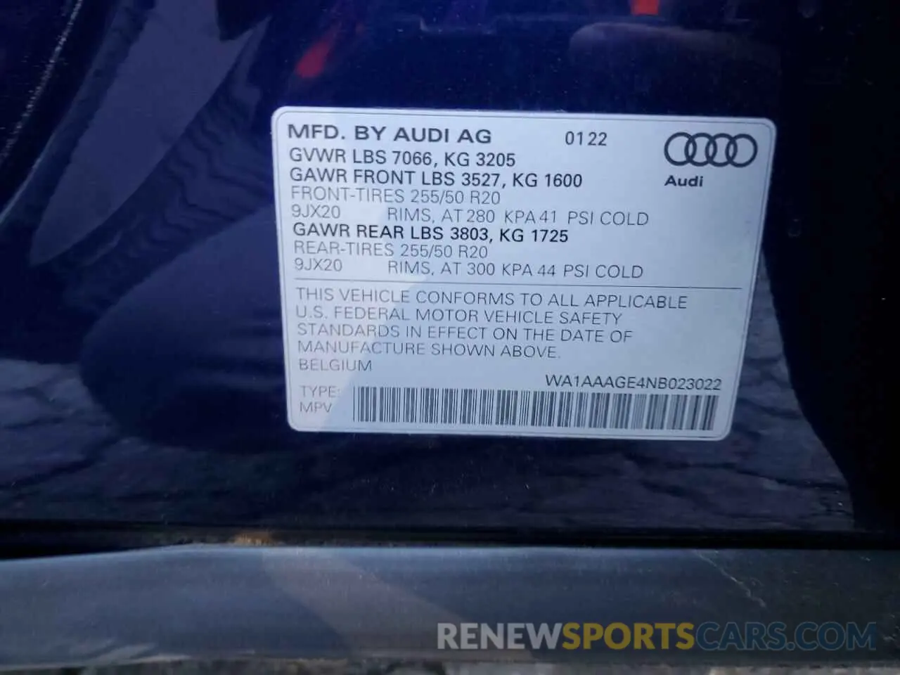 13 fotografías del automóvil dañado WA1AAAGE4NB023022 AUDI E-TRON 2022