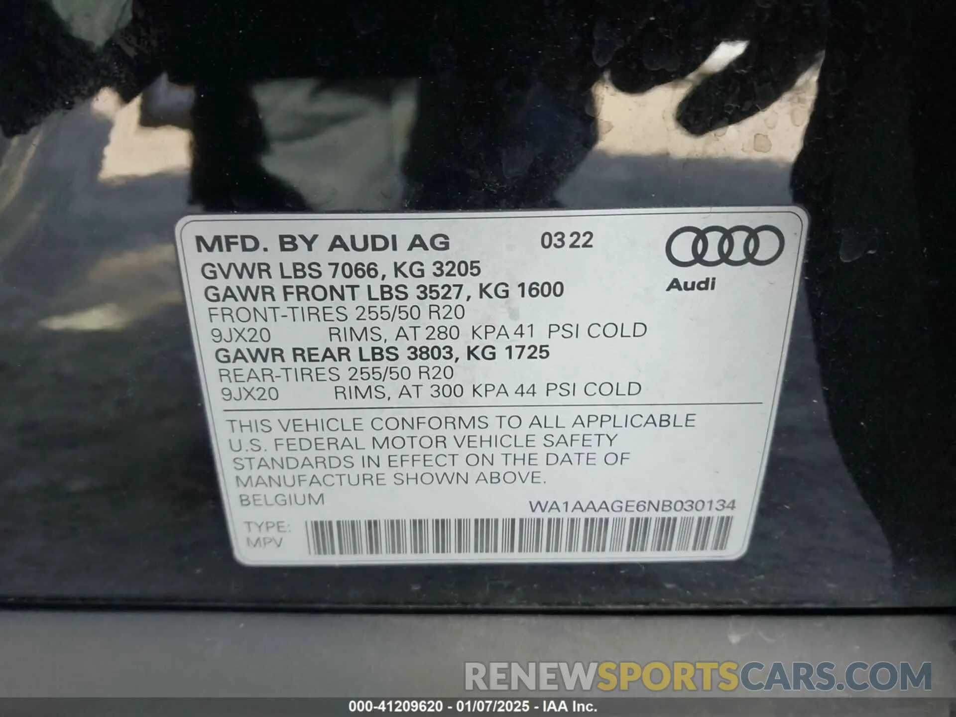 9 fotografías del automóvil dañado WA1AAAGE6NB030134 AUDI E-TRON 2022