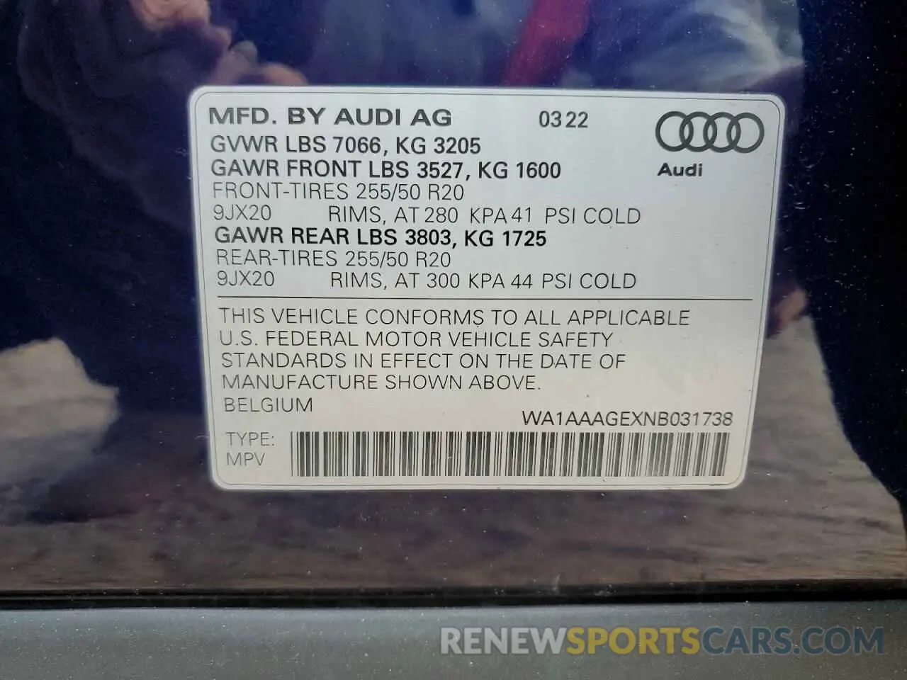15 fotografías del automóvil dañado WA1AAAGEXNB031738 AUDI E-TRON 2022
