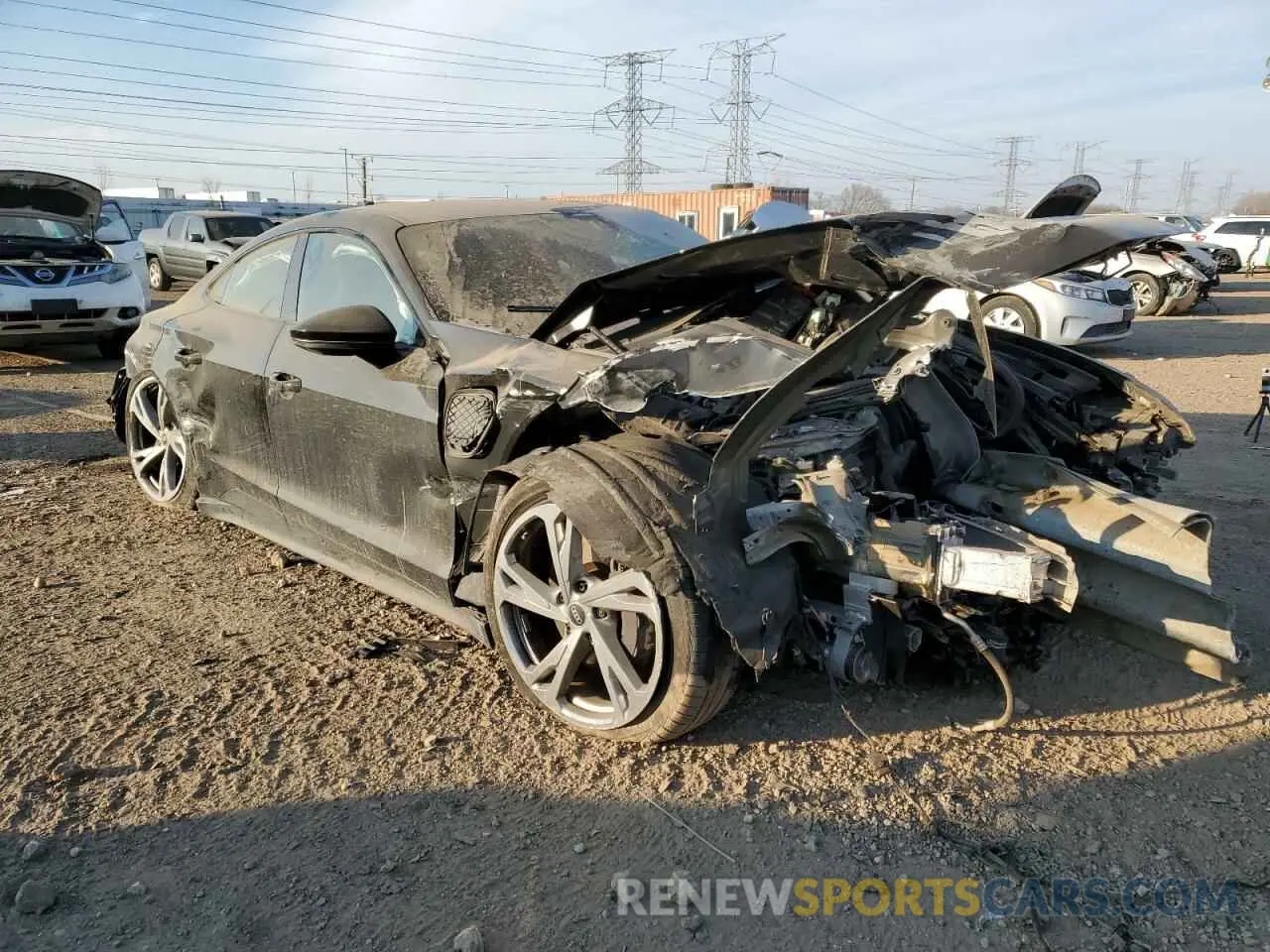 4 fotografías del automóvil dañado WAUFJBFW1P7003924 AUDI E-TRON GT 2023