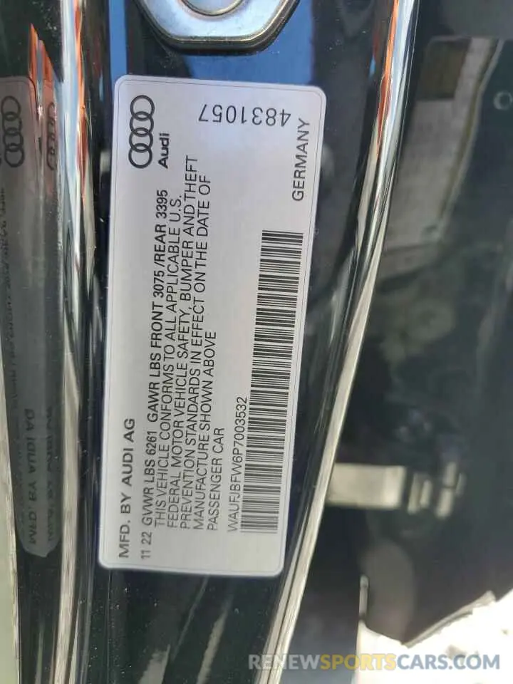 12 fotografías del automóvil dañado WAUFJBFW6P7003532 AUDI E-TRON GT 2023