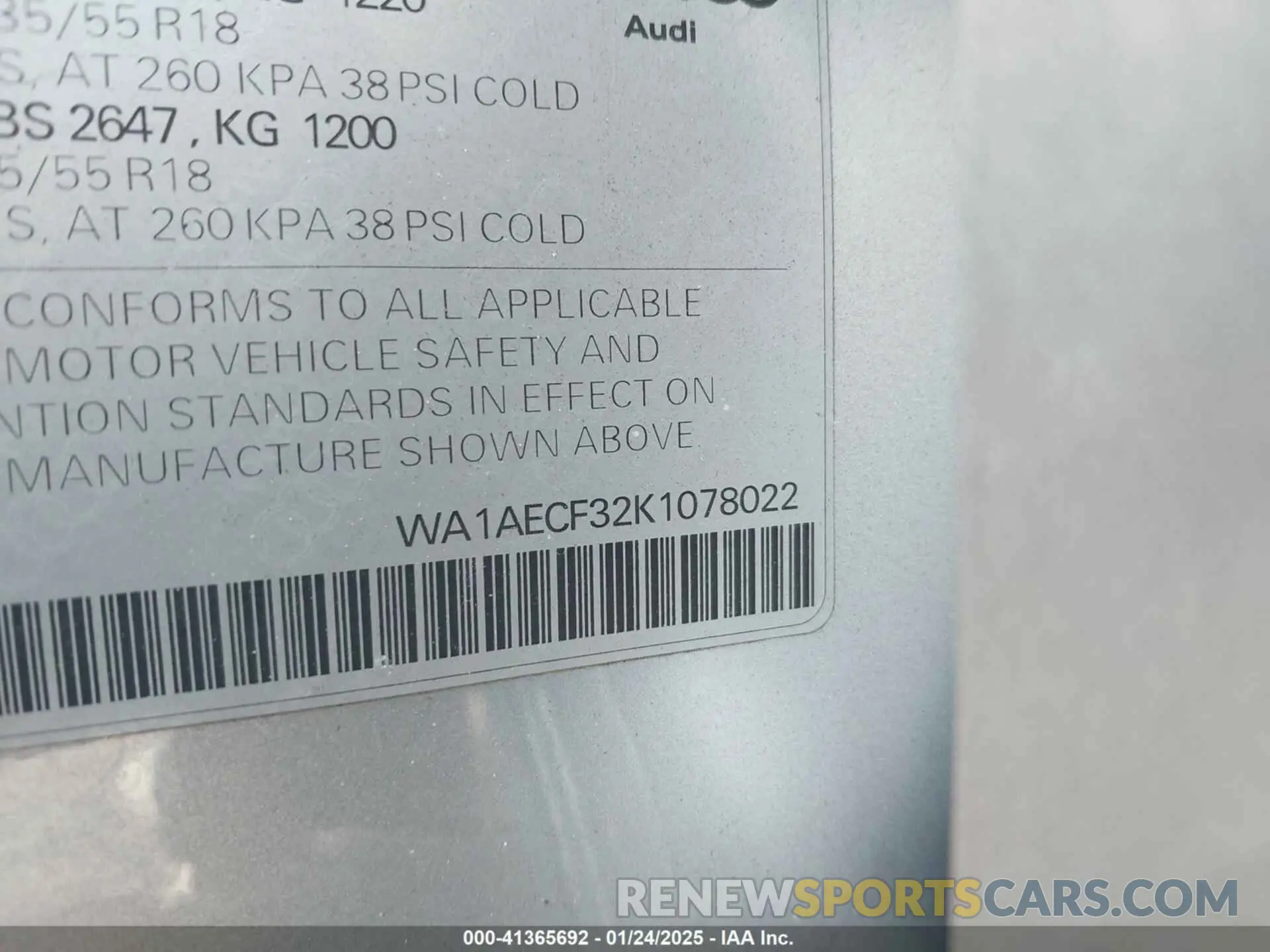 9 fotografías del automóvil dañado WA1AECF32K1078022 AUDI Q3 2019
