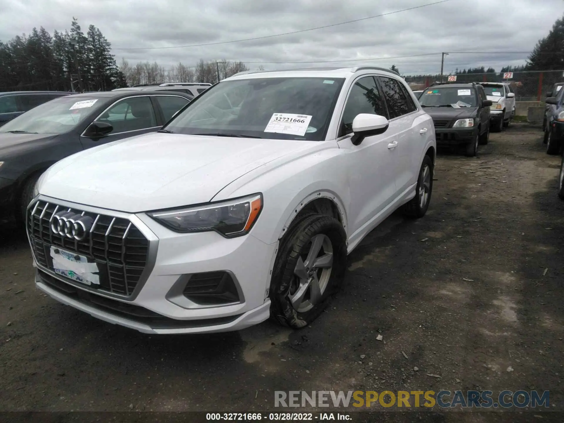 2 fotografías del automóvil dañado WA1AECF30L1038331 AUDI Q3 2020
