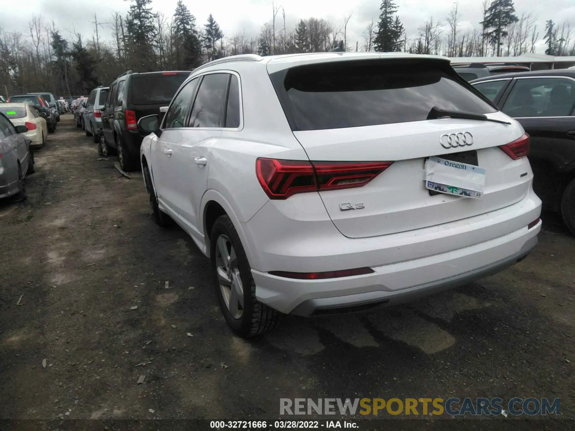 3 fotografías del automóvil dañado WA1AECF30L1038331 AUDI Q3 2020