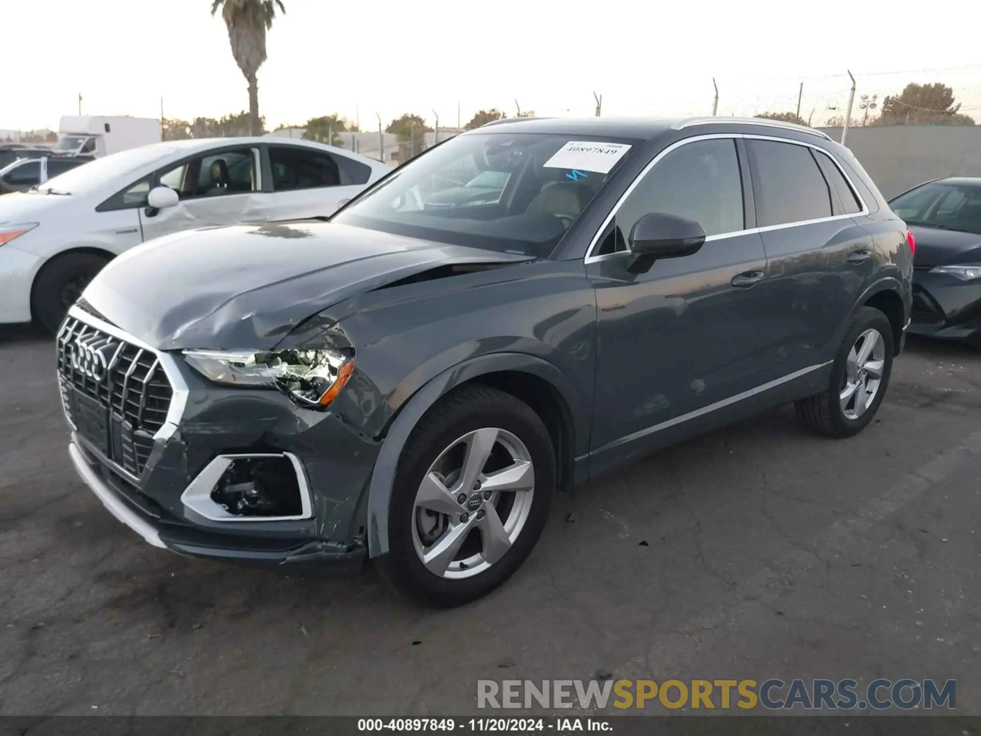 2 fotografías del automóvil dañado WA1AECF30L1105851 AUDI Q3 2020