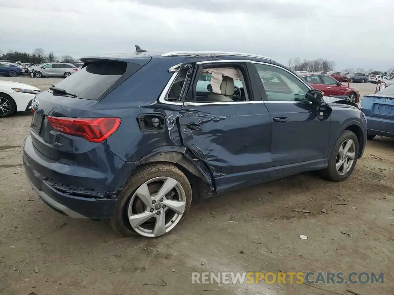 3 fotografías del automóvil dañado WA1AECF31L1010392 AUDI Q3 2020