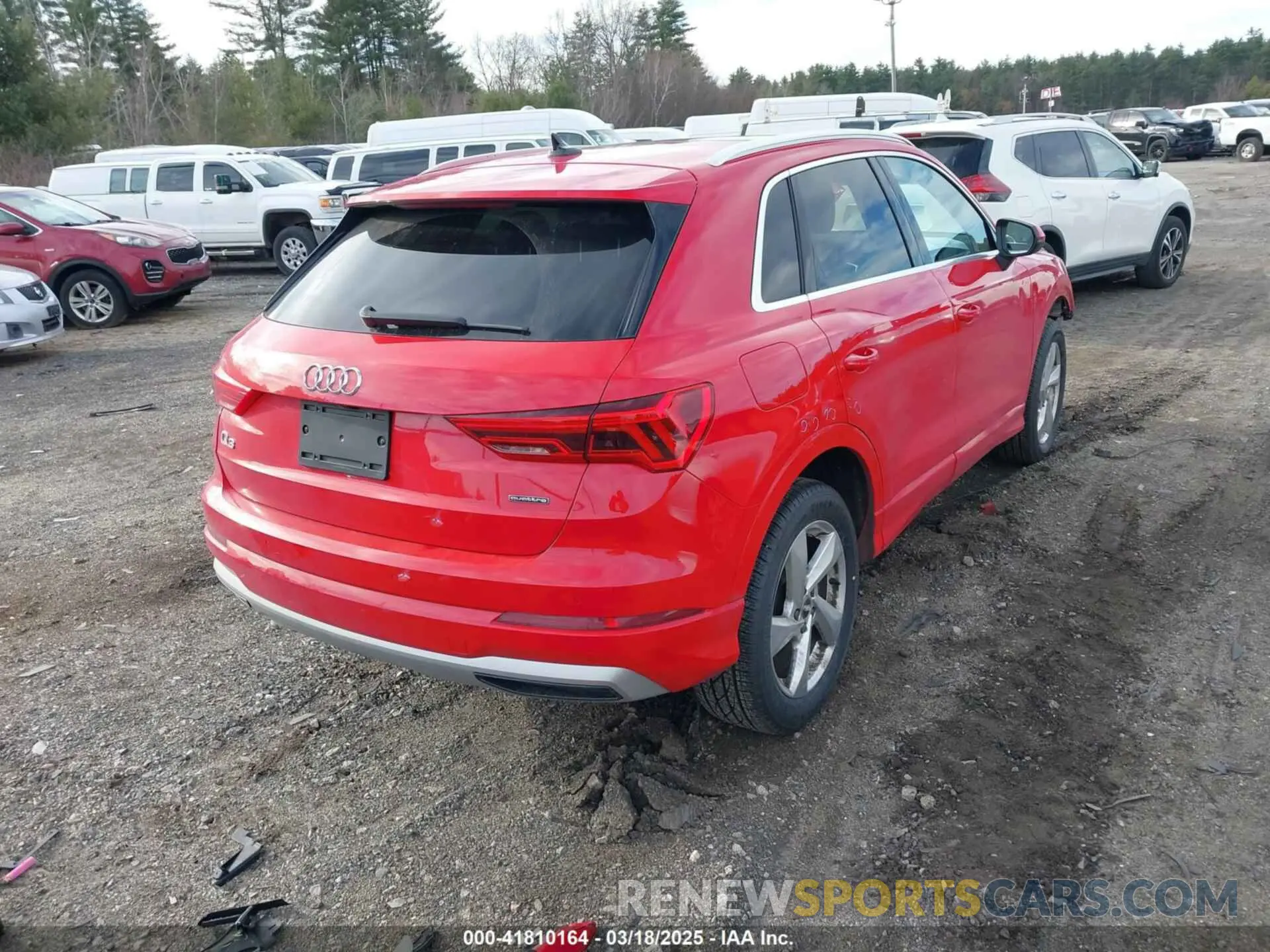 4 fotografías del automóvil dañado WA1AECF32L1001684 AUDI Q3 2020
