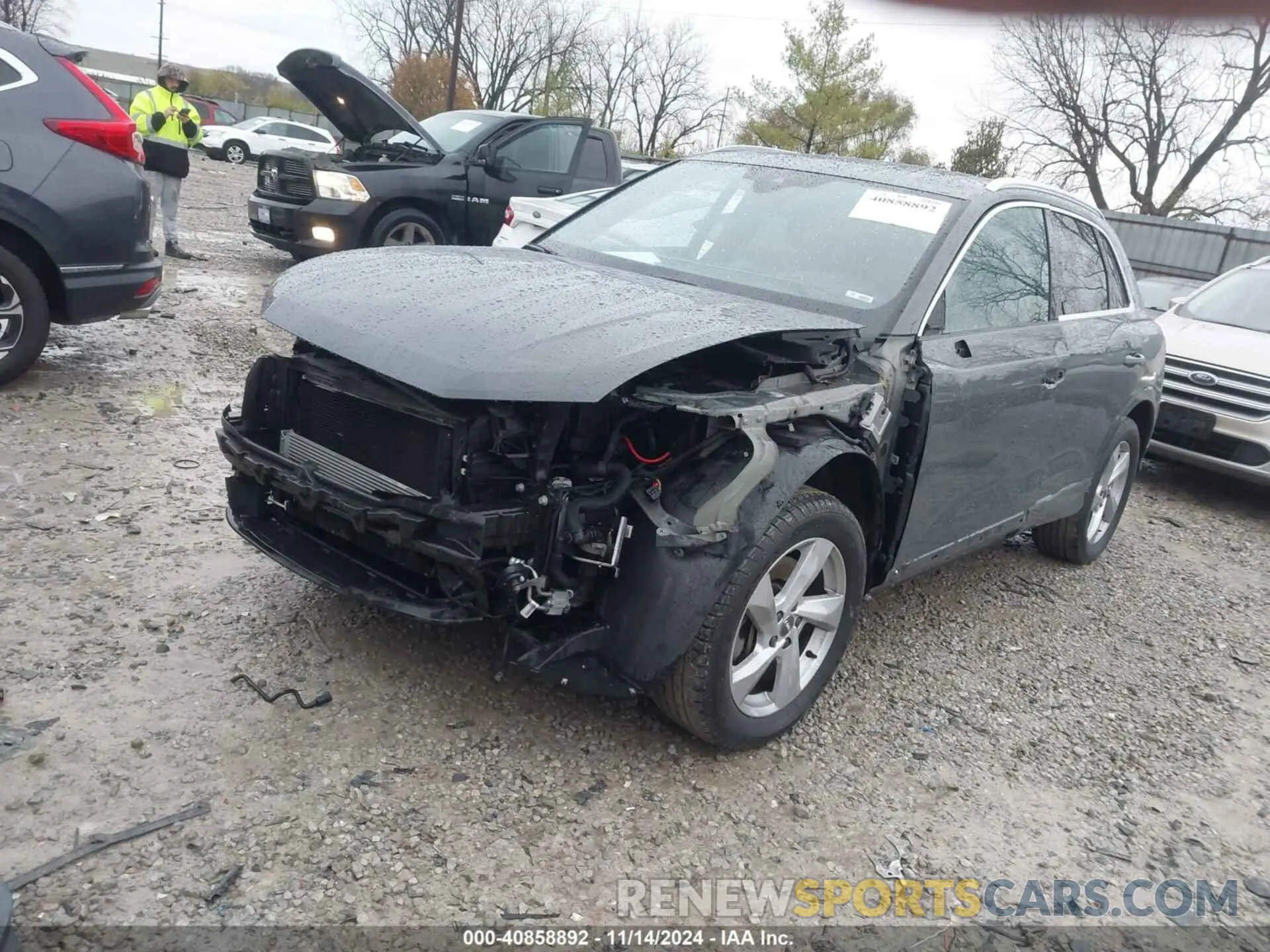2 fotografías del automóvil dañado WA1AECF37L1011675 AUDI Q3 2020