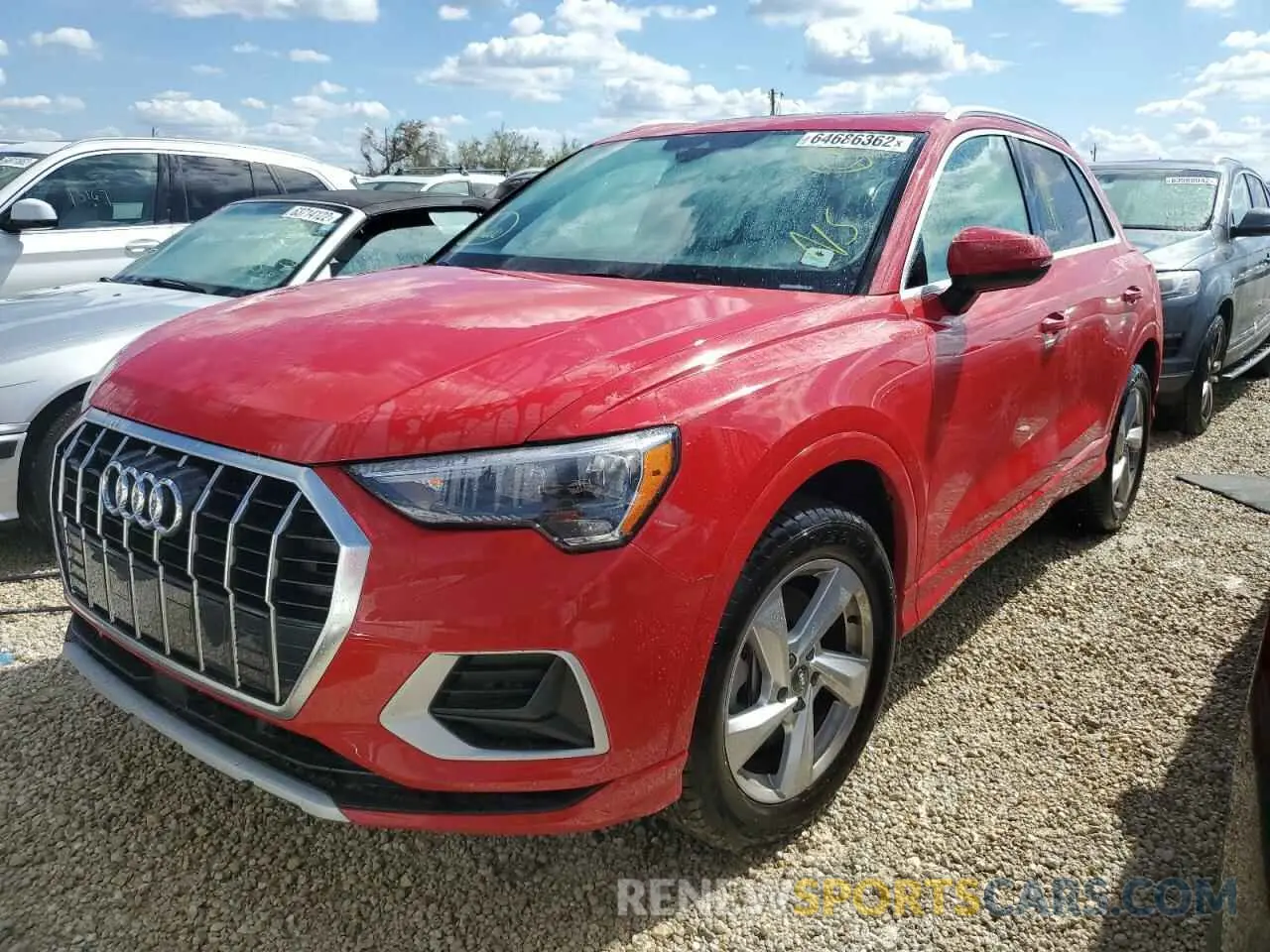2 fotografías del automóvil dañado WA1AECF39L1039879 AUDI Q3 2020
