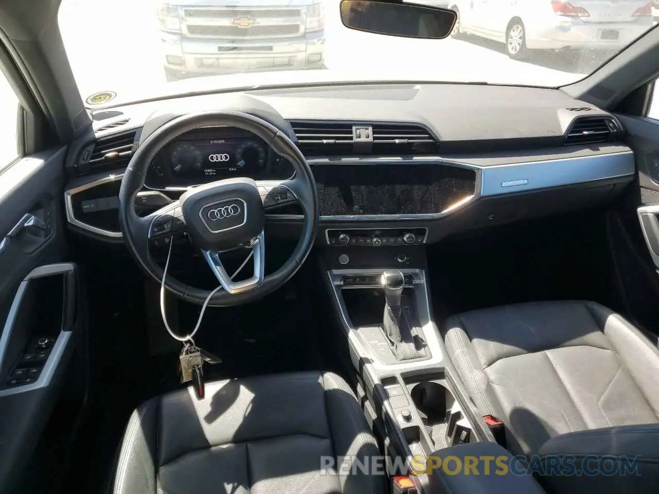 8 fotografías del automóvil dañado WA1DECF36L1016976 AUDI Q3 2020